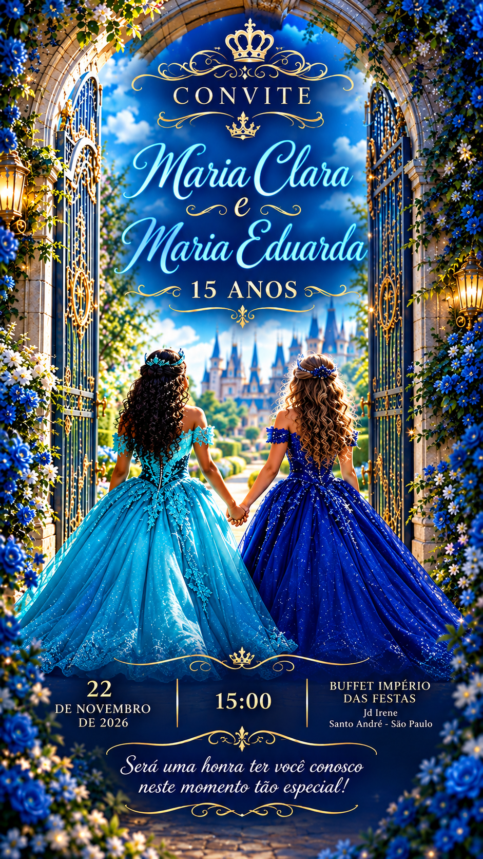 Convite de 15 anos de Maria Clara e Maria Eduarda